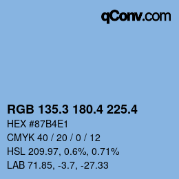 カラーコード: RGB 135.3 180.4 225.4 | qconv.com
