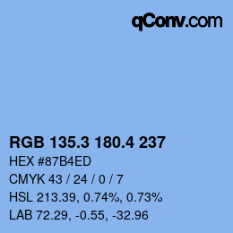 カラーコード: RGB 135.3 180.4 237 | qconv.com