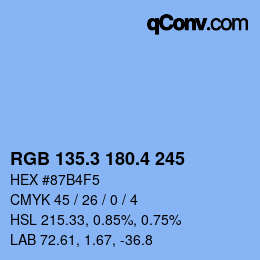 カラーコード: RGB 135.3 180.4 245 | qconv.com