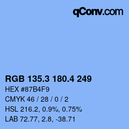 カラーコード: RGB 135.3 180.4 249 | qconv.com