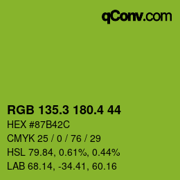 カラーコード: RGB 135.3 180.4 44 | qconv.com