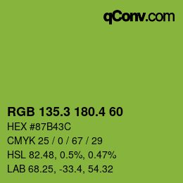 カラーコード: RGB 135.3 180.4 60 | qconv.com