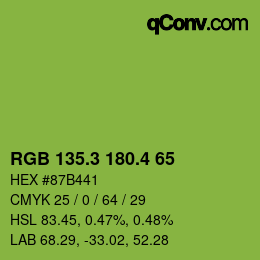 カラーコード: RGB 135.3 180.4 65 | qconv.com
