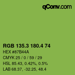カラーコード: RGB 135.3 180.4 74 | qconv.com