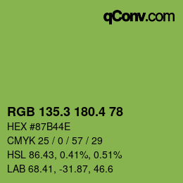 カラーコード: RGB 135.3 180.4 78 | qconv.com