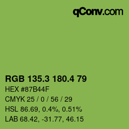 カラーコード: RGB 135.3 180.4 79 | qconv.com