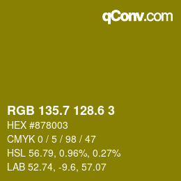 カラーコード: RGB 135.7 128.6 3 | qconv.com