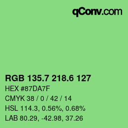 カラーコード: RGB 135.7 218.6 127 | qconv.com