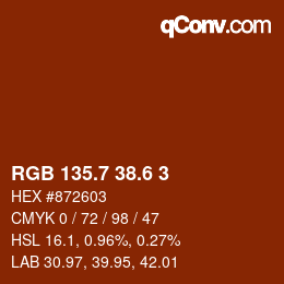 カラーコード: RGB 135.7 38.6 3 | qconv.com