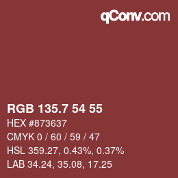 カラーコード: RGB 135.7 54 55 | qconv.com