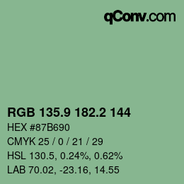 Color code: RGB 135.9 182.2 144 | qconv.com