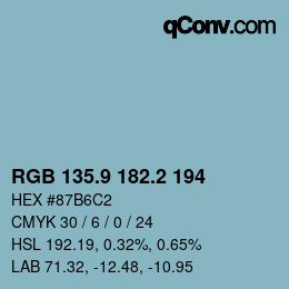 Color code: RGB 135.9 182.2 194 | qconv.com