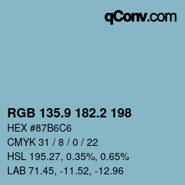 Color code: RGB 135.9 182.2 198 | qconv.com