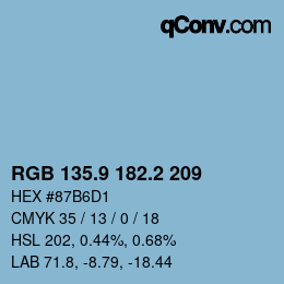Color code: RGB 135.9 182.2 209 | qconv.com