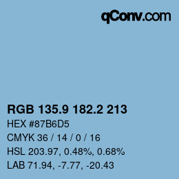 Código de color: RGB 135.9 182.2 213 | qconv.com