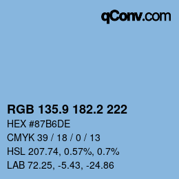 Color code: RGB 135.9 182.2 222 | qconv.com