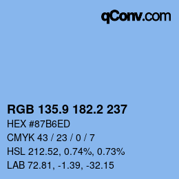 Color code: RGB 135.9 182.2 237 | qconv.com
