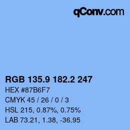 Color code: RGB 135.9 182.2 247 | qconv.com
