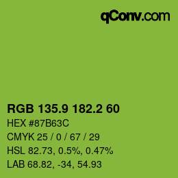 カラーコード: RGB 135.9 182.2 60 | qconv.com