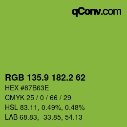 カラーコード: RGB 135.9 182.2 62 | qconv.com