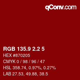 Color code: RGB 135.9 2.2 5 | qconv.com