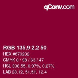 カラーコード: RGB 135.9 2.2 50 | qconv.com