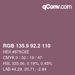 Color code: RGB 135.9 92.2 110 | qconv.com