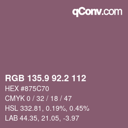 Color code: RGB 135.9 92.2 112 | qconv.com