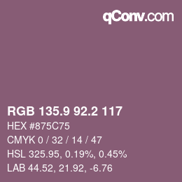 Color code: RGB 135.9 92.2 117 | qconv.com