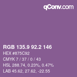 Color code: RGB 135.9 92.2 146 | qconv.com