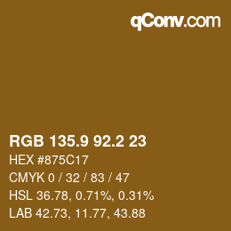 Color code: RGB 135.9 92.2 23 | qconv.com