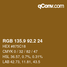 Color code: RGB 135.9 92.2 24 | qconv.com