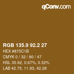 Color code: RGB 135.9 92.2 27 | qconv.com