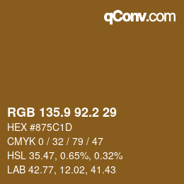 Color code: RGB 135.9 92.2 29 | qconv.com
