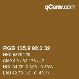 Color code: RGB 135.9 92.2 32 | qconv.com