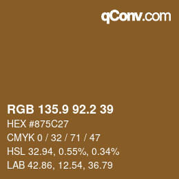 Color code: RGB 135.9 92.2 39 | qconv.com