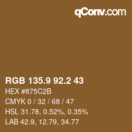Color code: RGB 135.9 92.2 43 | qconv.com