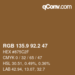 Color code: RGB 135.9 92.2 47 | qconv.com