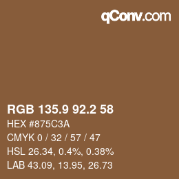 Color code: RGB 135.9 92.2 58 | qconv.com