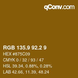 Color code: RGB 135.9 92.2 9 | qconv.com