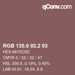 Farbcode: RGB 135.9 92.2 93 | qconv.com
