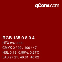 カラーコード: RGB 135 0.8 0.4 | qconv.com
