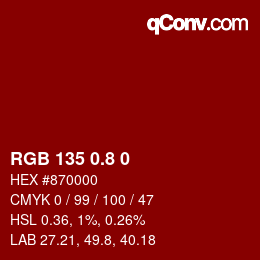 カラーコード: RGB 135 0.8 0 | qconv.com