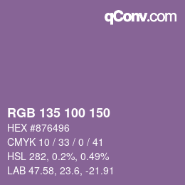 Farbcode: RGB 135 100 150 | qconv.com