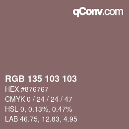 颜色代码: RGB 135 103 103 | qconv.com