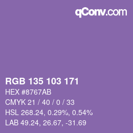 Color code: RGB 135 103 171 | qconv.com