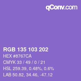 Color code: RGB 135 103 202 | qconv.com