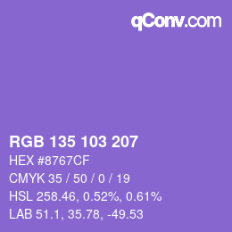 Color code: RGB 135 103 207 | qconv.com