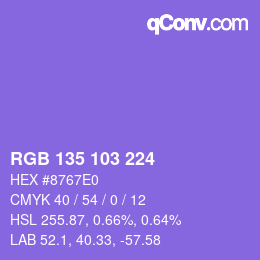 Color code: RGB 135 103 224 | qconv.com