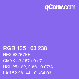 Color code: RGB 135 103 238 | qconv.com
